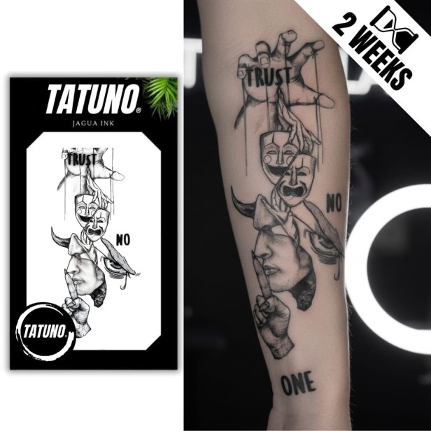 Tatuaż jagua półtrwały marionetka masek trust no one