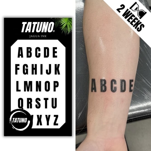 Tatuaż jagua półtrwały alfabet