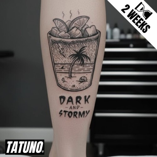 Tatuaż jagua półtrwały drink palma