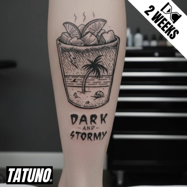 Tatuaż jagua półtrwały drink palma