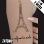Tatuaż jagua półtrwały I refuse to sink wieża Eiffla