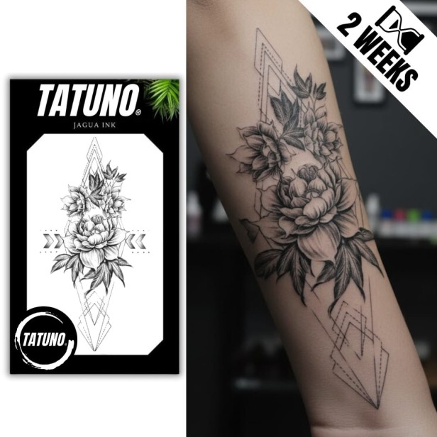 Tatuaż jagua półtrwały linie i płatki