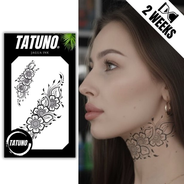 Tatuaż jagua półtrwały delikatne kwiaty