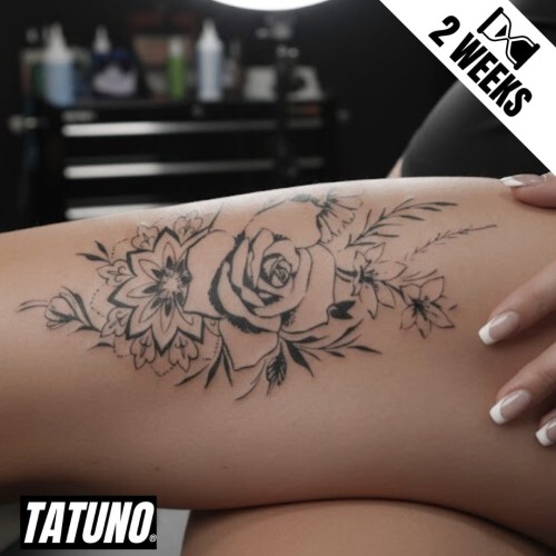 Tatuaż jagua półtrwały dalie stokrotka róża