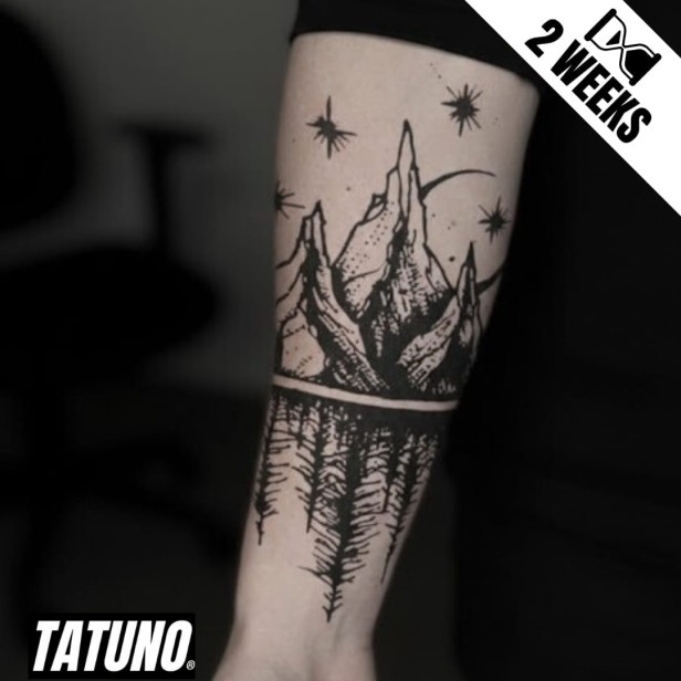 Tatuaż jagua półtrwały górski krajobraz