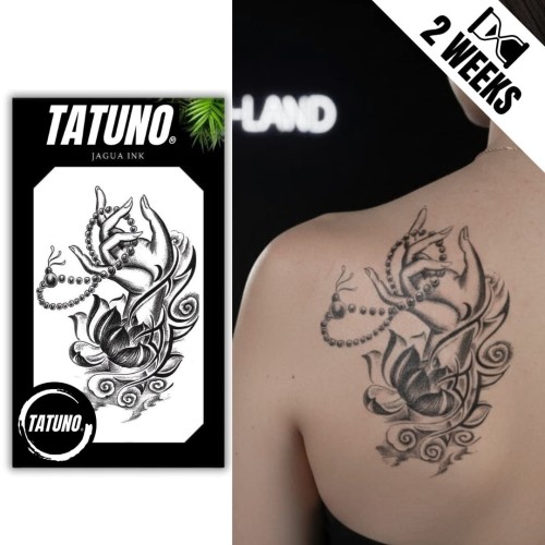 Tatuaż jagua półtrwały lotos i dłoń