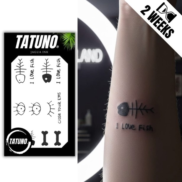 Tatuaż jagua półtrwały I love fish