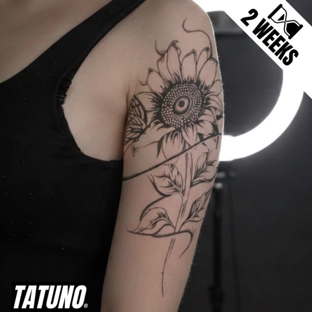 Tatuaż jagua półtrwały słonecznik motyl