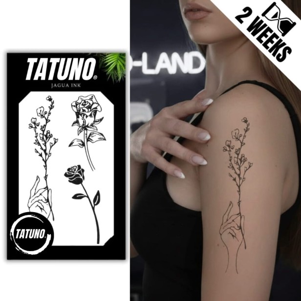 Tatuaż jagua półtrwały kwiat wiśni róża