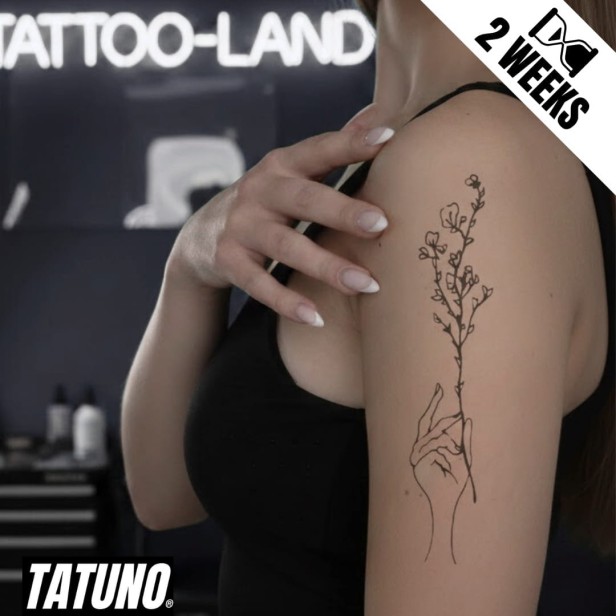 Tatuaż jagua półtrwały kwiat wiśni róża