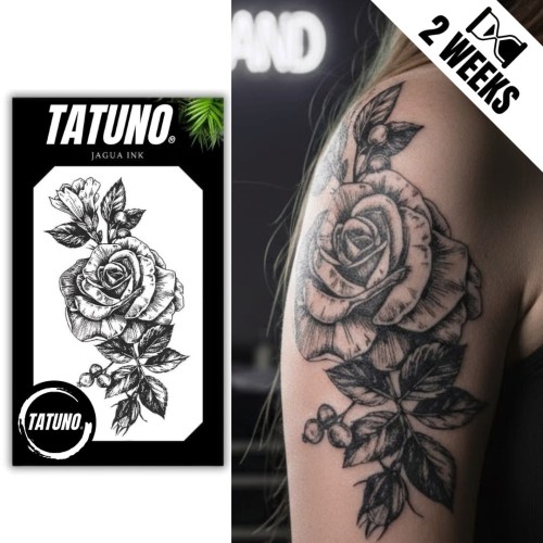 Tatuaż jagua półtrwały róża z pąkami