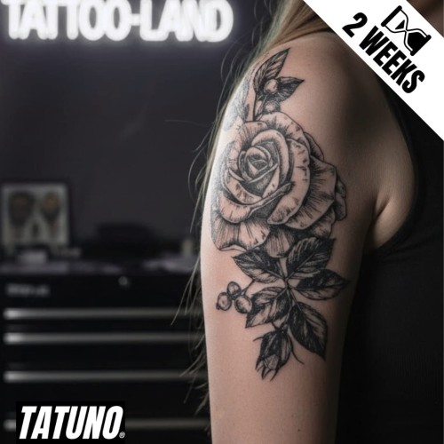 Tatuaż jagua półtrwały róża z pąkami