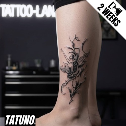 Tatuaż jagua półtrwały kwiatowa baletnica