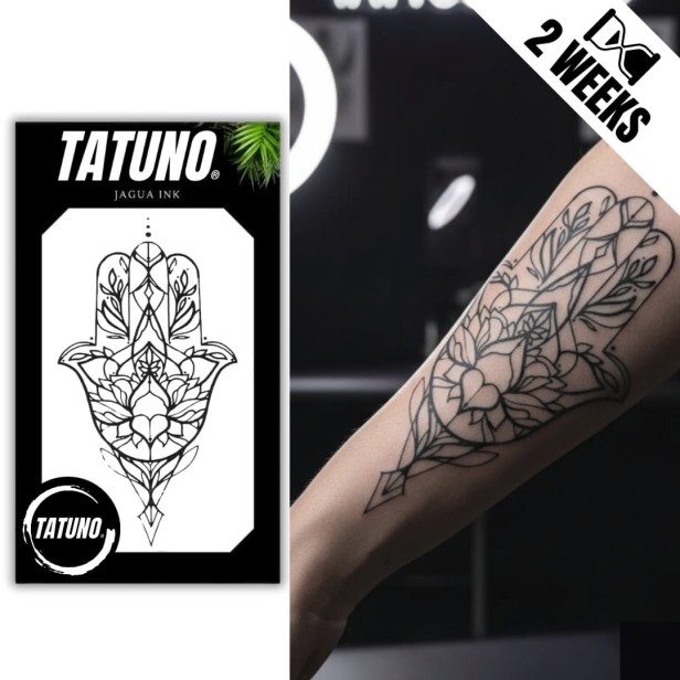 Tatuaż jagua półtrwały lotosowa hamsa