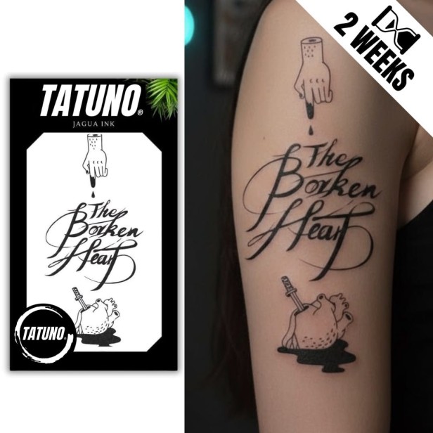 Tatuaż jagua półtrwały The broken heart