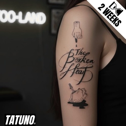 Tatuaż jagua półtrwały The broken heart