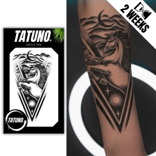 Tatuaż jagua półtrwały jednorożec pod gwiazdami