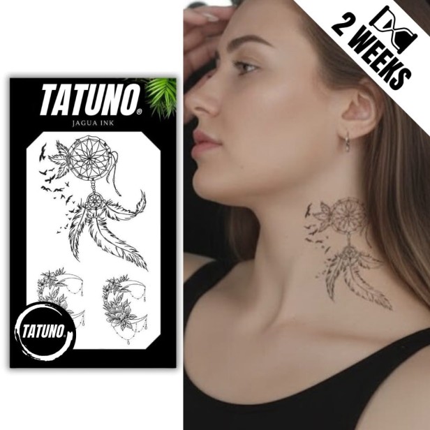 Tatuaż jagua półtrwały łapacz snów kwiaty
