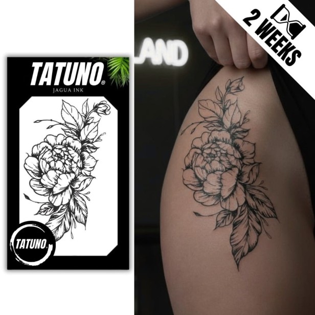 Tatuaż jagua półtrwały subtelna peonia