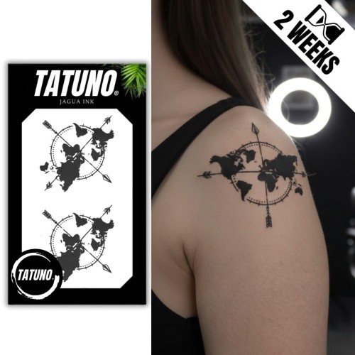 Tatuaż jagua półtrwały kontynenty strzałki