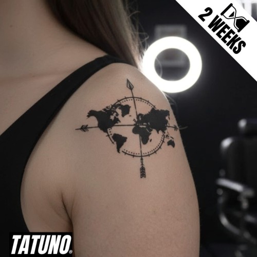 Tatuaż jagua półtrwały kontynenty strzałki