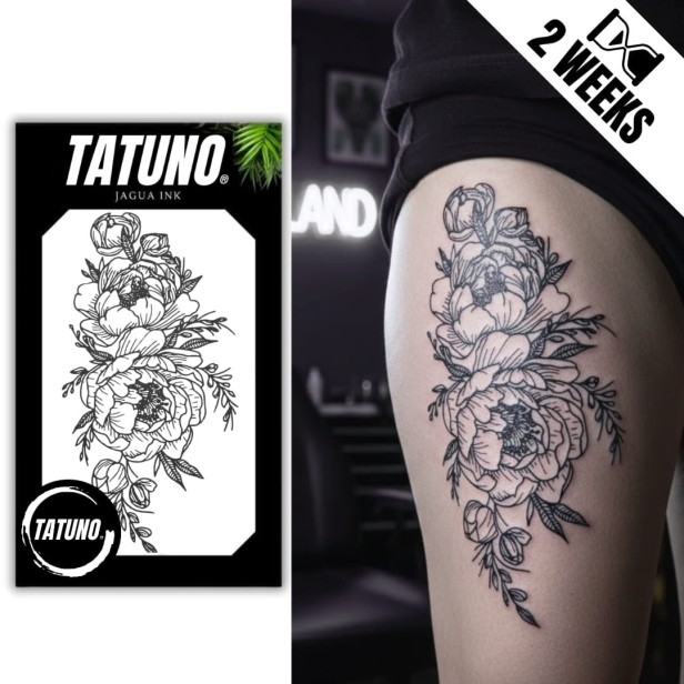 Tatuaż jagua półtrwały peonie