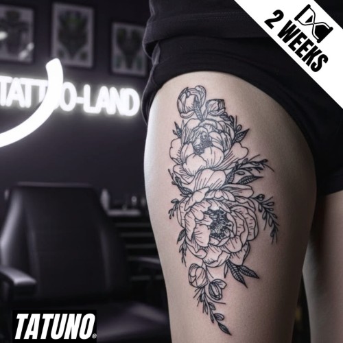 Tatuaż jagua półtrwały peonie