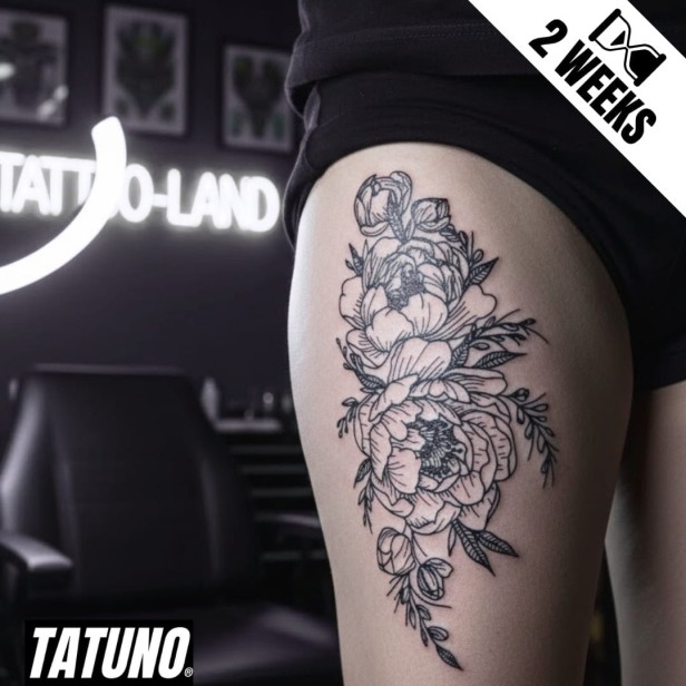 Tatuaż jagua półtrwały peonie