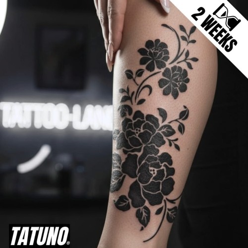 Tatuaż jagua półtrwały kwiaty intensywne