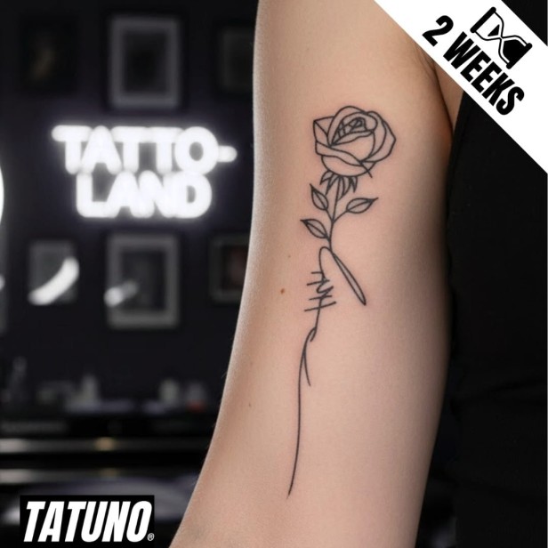 Tatuaż jagua półtrwały róże napisy