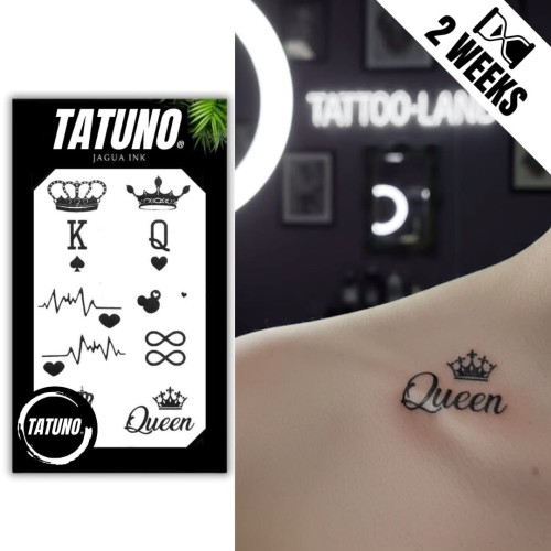 Tatuaż jagua półtrwały king queen korony