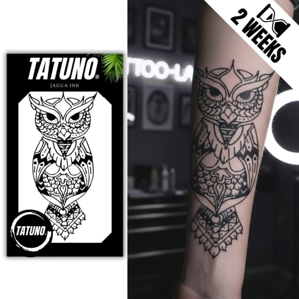 Tatuaż jagua półtrwały sowa