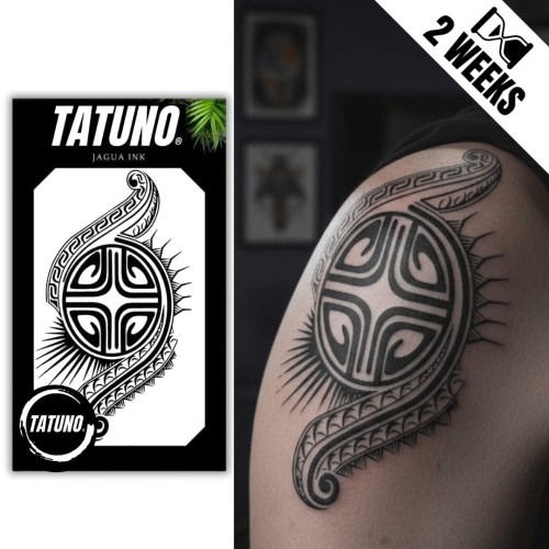 Tatuaż jagua półtrwały polinezyjski wzór tribalny