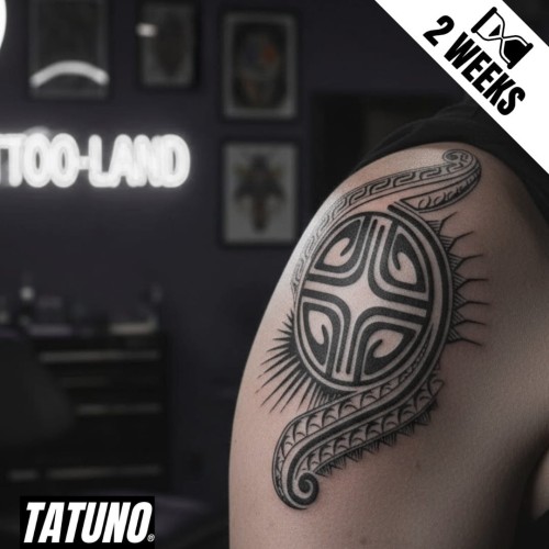 Tatuaż jagua półtrwały polinezyjski wzór tribalny