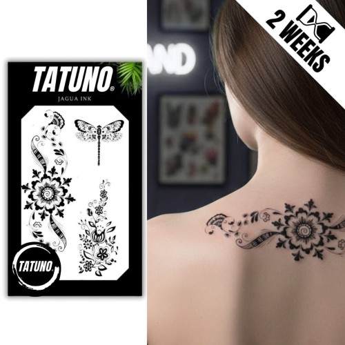 Tatuaż jagua półtrwały ogród ważki