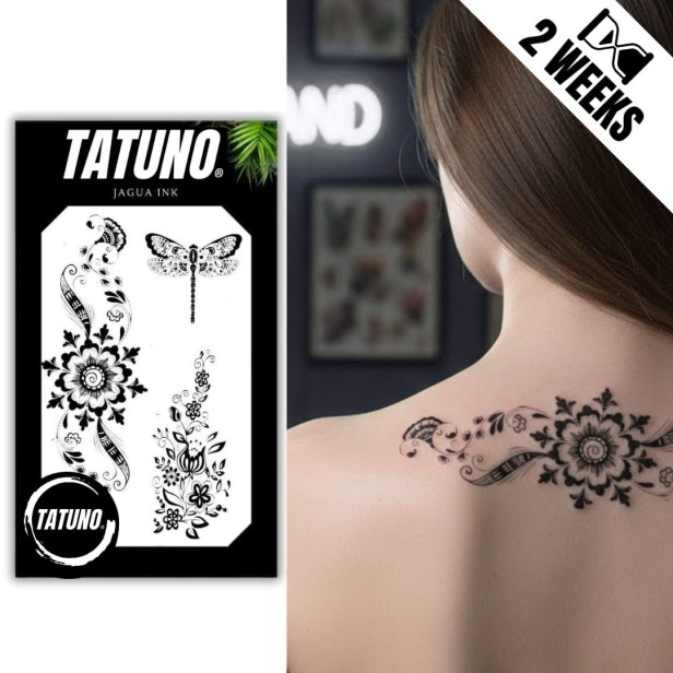 Tatuaż jagua półtrwały ogród ważki