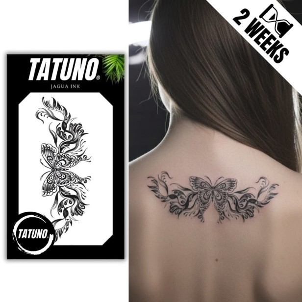 Tatuaż jagua półtrwały motyl kwiatowy