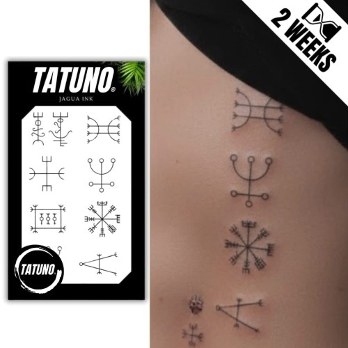Tatuaż jagua półtrwały tajemnicze runy