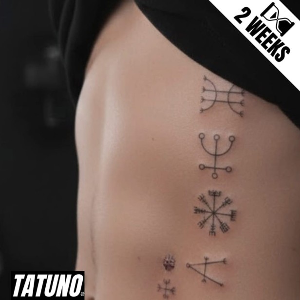 Tatuaż jagua półtrwały tajemnicze runy