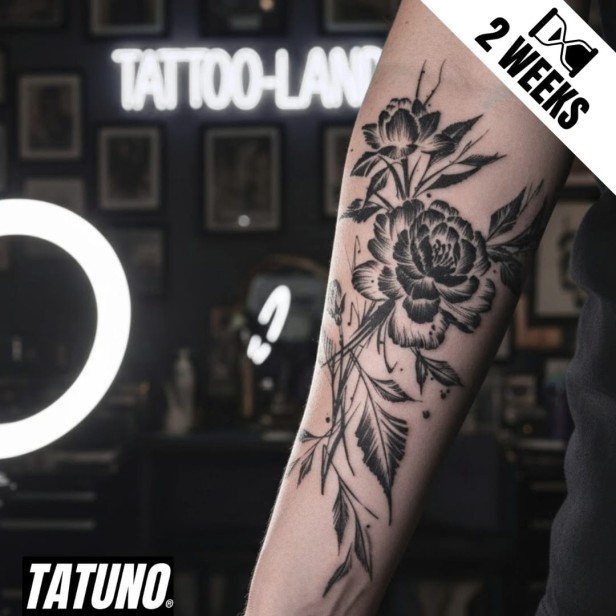 Tatuaż jagua półtrwały peonie harmonia