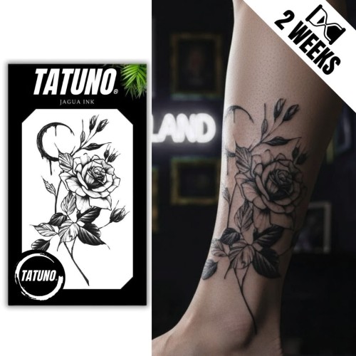 Tatuaż jagua półtrwały księżycowa róża