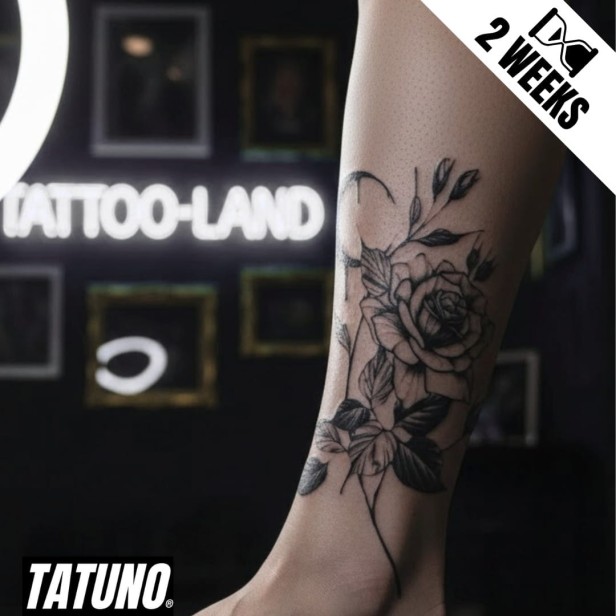 Tatuaż jagua półtrwały księżycowa róża