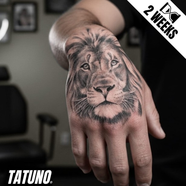 Tatuaż jagua półtrwały lew