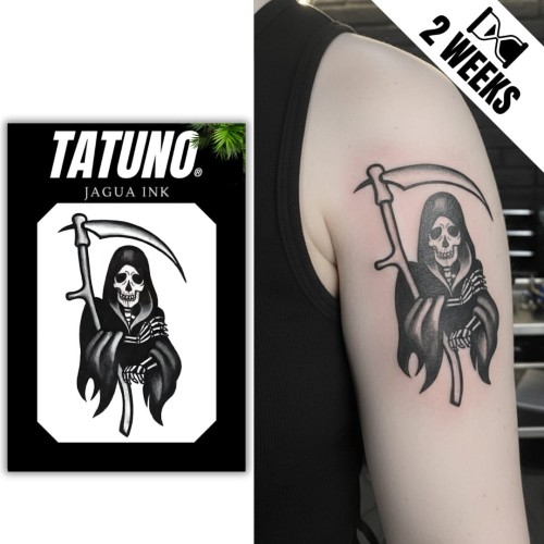 Tatuaż jagua półtrwały mroczna postać w kapturze