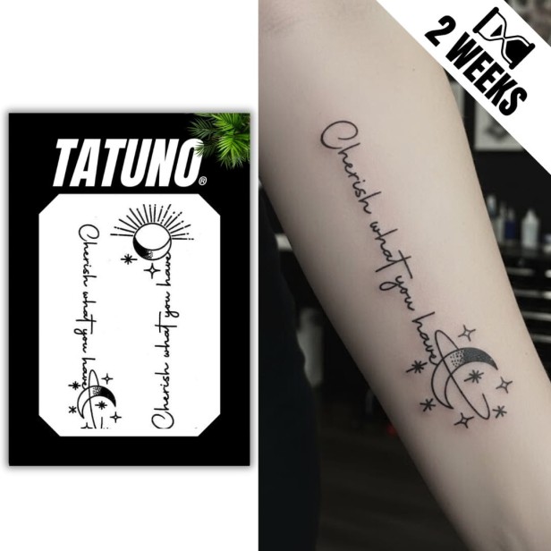 Tatuaż jagua półtrwały cherish what you have, doceniaj to, co masz