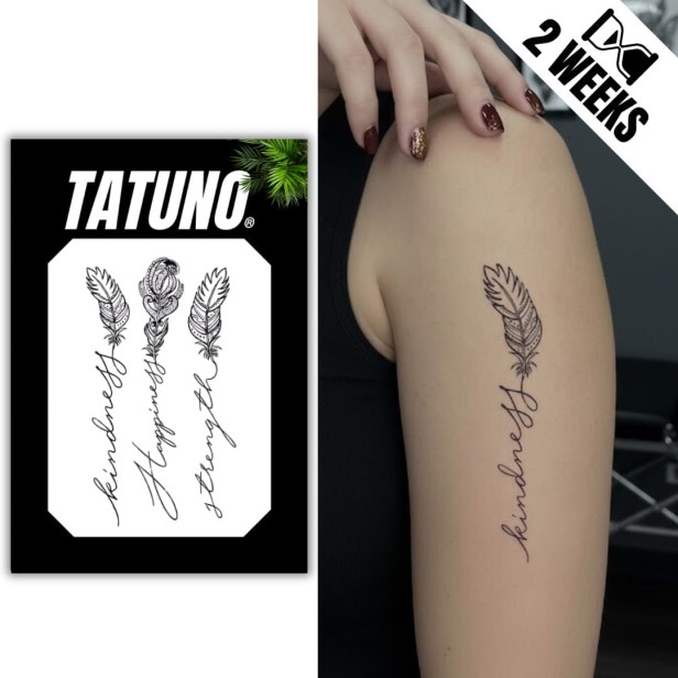 Tatuaż jagua półtrwały kindness happiness strength