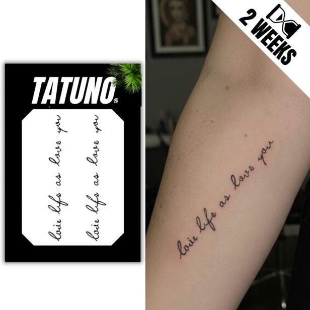 Tatuaż jagua półtrwały live life as love you