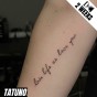 Tatuaż jagua półtrwały live life as love you