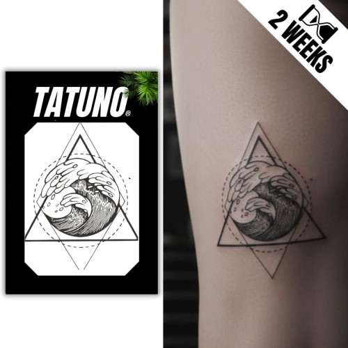 Tatuaż jagua półtrwały geometryczny fala