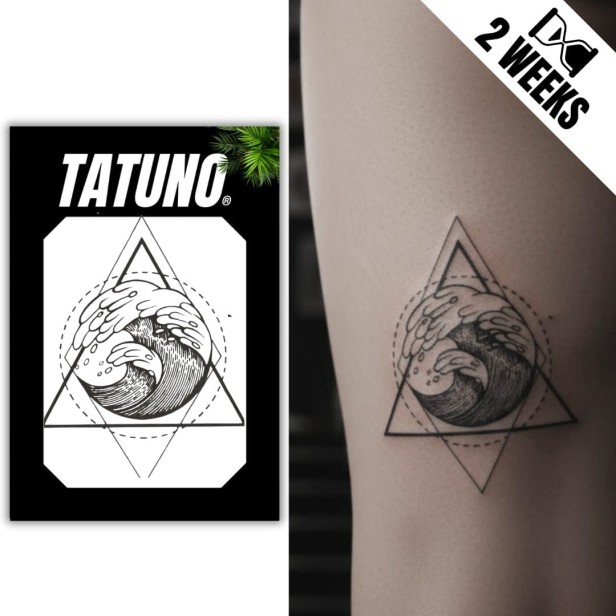 Tatuaż jagua półtrwały geometryczny fala